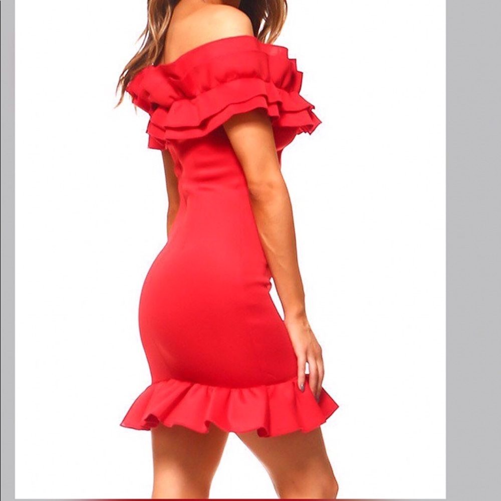Off Shoulder Ruffle Dress - Picture 3 of 3